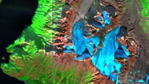 False colour image of unnamed glacier.